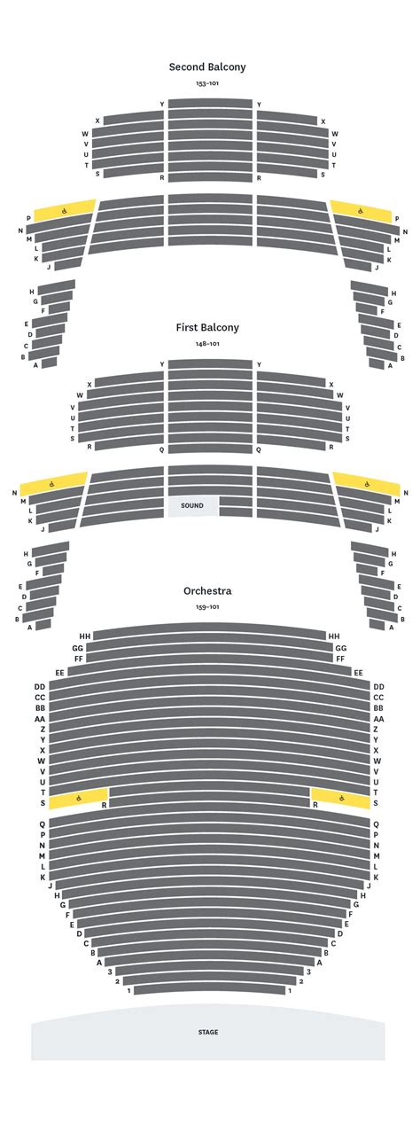 the seating plan for an opera performance with seats in yellow and grey ...