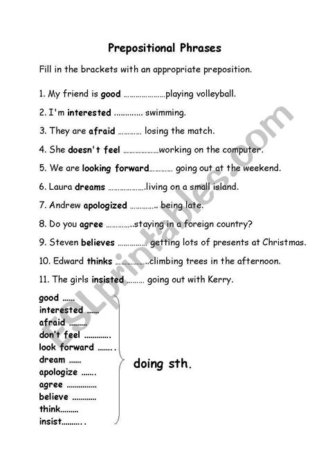 Prepositional Phrase Worksheet With Answers – Ame.my.id