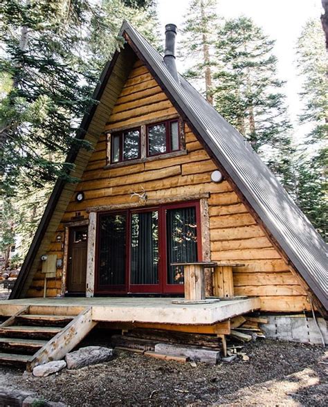 A frame log cabin. Log Cabin Homes, Tiny House Cabin, Cabin Life, Lake ...