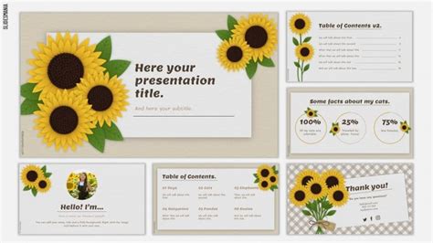 Cute Sunflowers | Free PowerPoint template & Google Slides theme