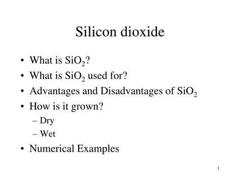 PPT - Silicon dioxide PowerPoint Presentation, free download - ID:518486