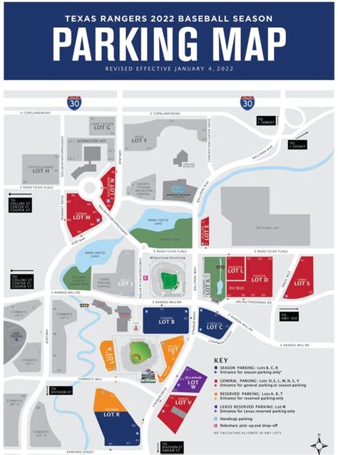 Globe Life Field Handicap Parking Map