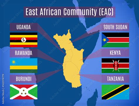 map of the East African Community (EAC) Stock Vector | Adobe Stock