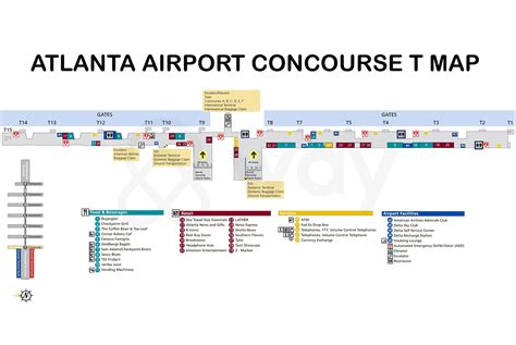 Atlanta Airport Terminal Map - Atlanta Airport Food, Shops Guide