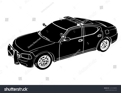 Silhouette Police Car Vector Stock Vector (Royalty Free) 1210135855 ...