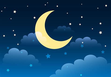 Starry Night Sky Cartoon Background. Vector illustration. By Olena1983 ...