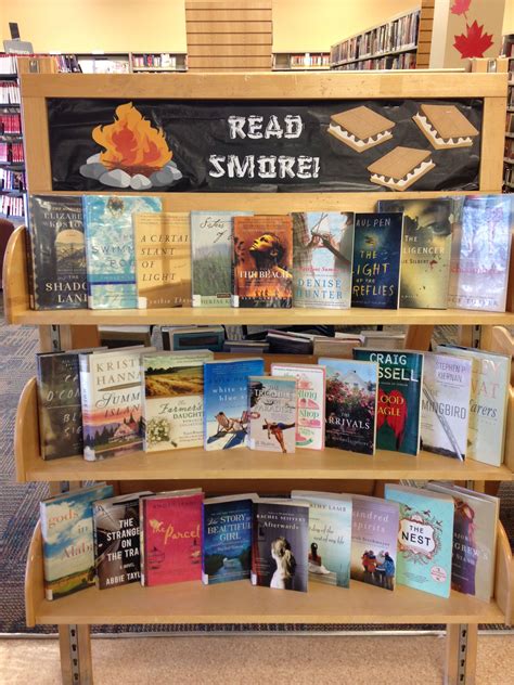 August display--Read Smore! | Library displays, Library book displays ...