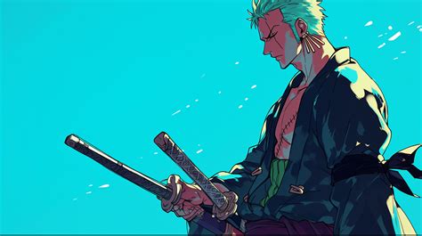 3440x1080 Resolution Digital Roronoa Zoro Minimal One Piece Art ...