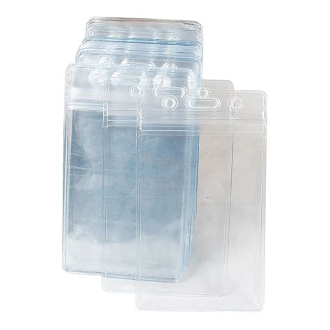 Affordable 50 Pcs Clear Plastic Vertical Name Tag Badge ID Card Holders ...