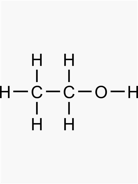 "Chemistry - Ethanol (Alcohol) Structural Formula" Sticker by ...