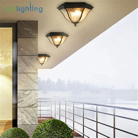 D35cm outdoor waterproof ceiling lamp balcony energy saving garden ...