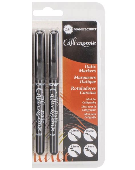 Calligraphy Markers Black - Twin Pack Italic -Black