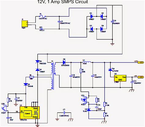 Simple 12V, 1 Amp SMPS with PCB and Transformer Winding Details