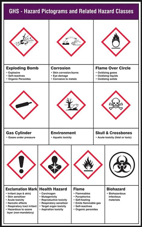 GHS Pictogram Poster: GHS - Hazard Pictograms and Related Hazard ...