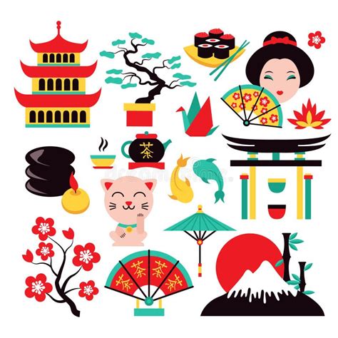 Japan symbols set stock vector. Illustration of asia - 44303106