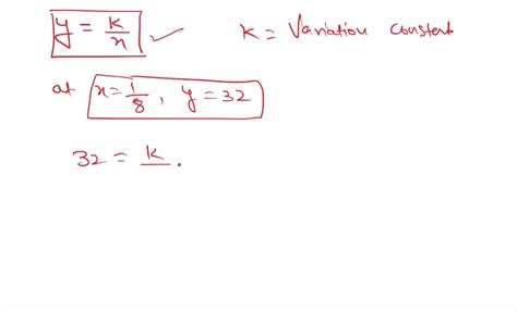 SOLVED:Find the variation constant and an equation of variation for the ...