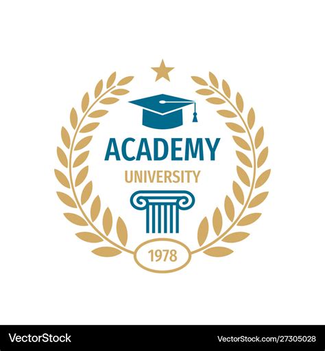 University college school badge logo design Vector Image