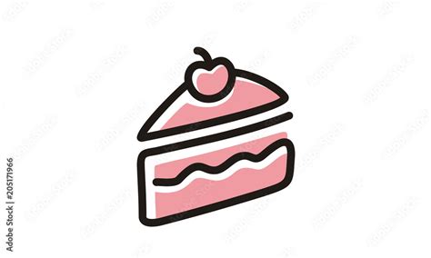 Slice of Birthday Cake clip art Stock Vector | Adobe Stock