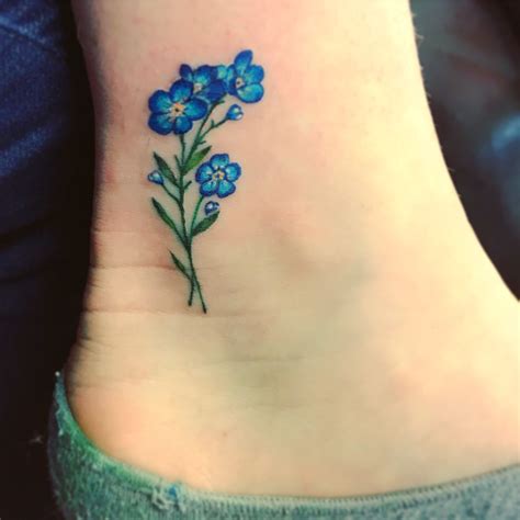 Cute forget me not ankle tattoo | Anklet tattoos, Flower tattoos ...