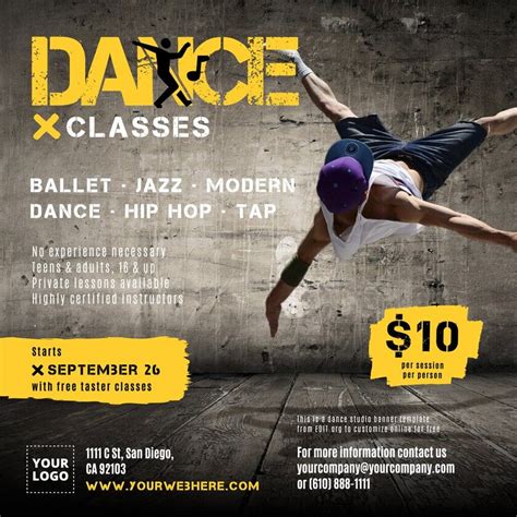 Make a dance class flyer or poster