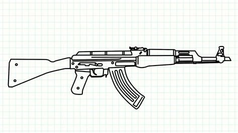 How To Draw A Ak 47 Gun