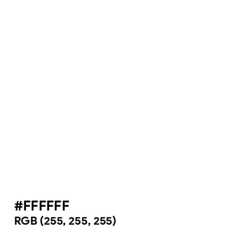 White color hex code is #FFFFFF