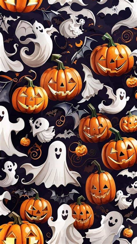 Pumpkin Ghost Halloween iPhone Wallpaper 4K iPhone Wallpapers Wallpaper ...