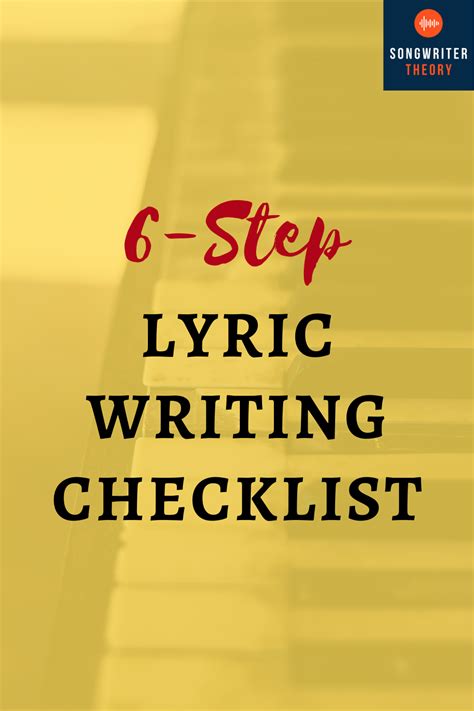 Lyric Writing Checklist - Forward 9 | Writing checklist, Music writing ...