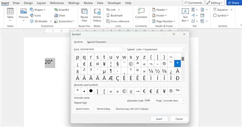 How To Make Degree Symbol In Microsoft Word 2007 - Printable Templates Free