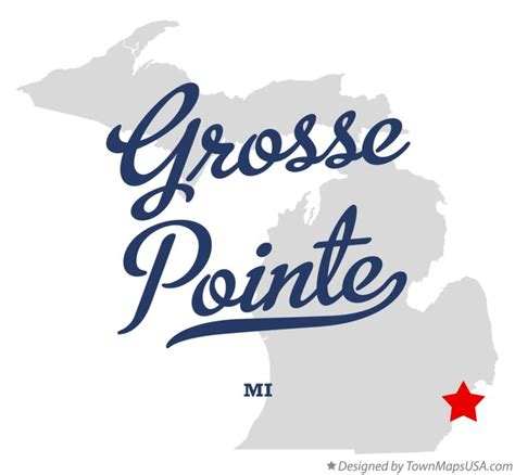 Map of Grosse Pointe, MI, Michigan