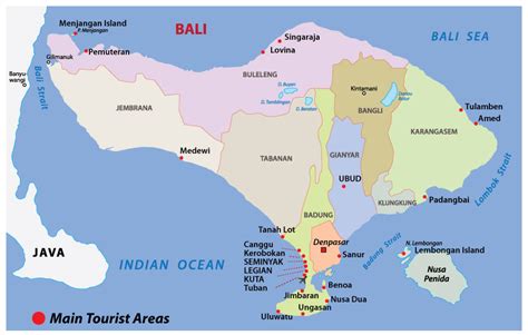 Bali Map - Bali.com | Complete Map of Regions, The South, Attractions, More