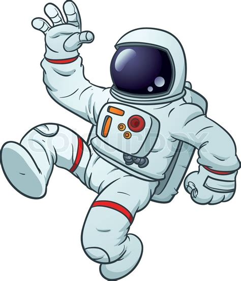 Cartoon astronaut floating. Vector illustration with simple gradients ...