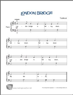 London Bridge | Free Beginner Piano Sheet Music - MakingMusicFun.net