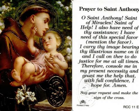 Prayer to Saint Anthony Saint of Miracles - EB108 - Grant Me Help ...