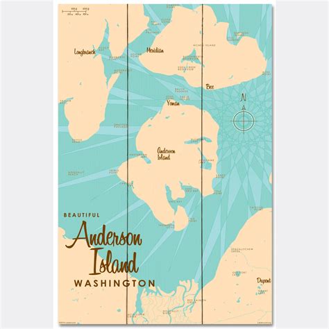 Anderson Island Washington, Wood Sign Map Art – Lakebound