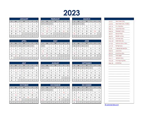 Calendar 2023 Template Excel – Get Calendar 2023 Update