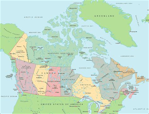 Map of Canada - Political Map of Canada - Provinces and Territories