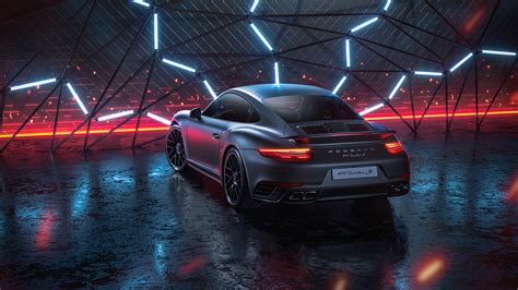 Wallpaper Porsche 911 Turbo S, Porsche, Auto, Sportscar, Grijs, Neon ...