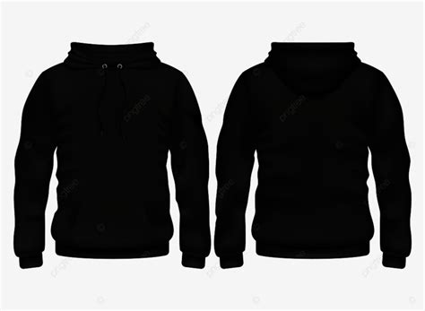 Hoodie Mockup Front Vector Hd PNG Images, Front And Back Black Hoodie ...