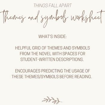 Things Fall Apart Themes and Symbols Worksheet by tenth grade twenty ...