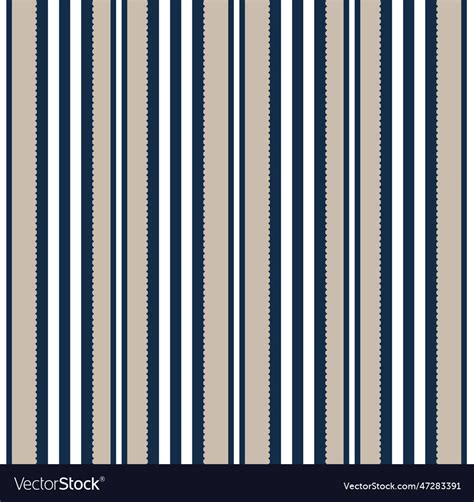 Striped pattern in navy blue white and cream Vector Image