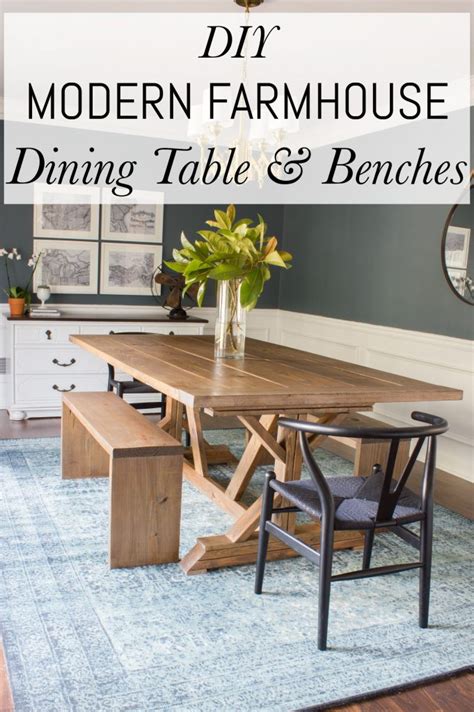 Modern Farmhouse Dining Table & Benches - Erin Spain