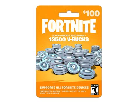 FORTNITE $100.00 In-Game Currency Gift Card, 13,500 V-Bucks, All ...