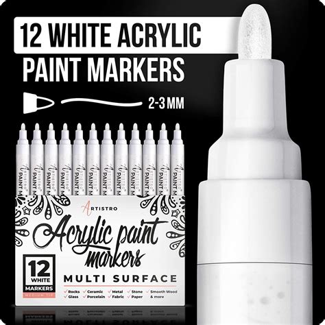 12 Acrylic White Paint Pens for Rock Painting Stone Ceramic - Etsy