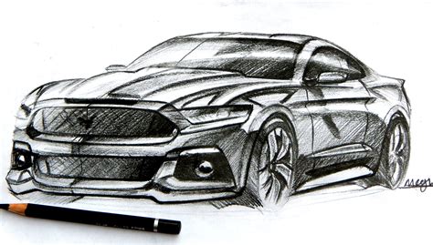 ford mustang pencil sketch | Car design sketch, Car drawings, Car sketch