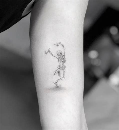 Small Halloween Tattoo: Skeleton | Skeleton tattoos, Tattoos, Palm tattoos