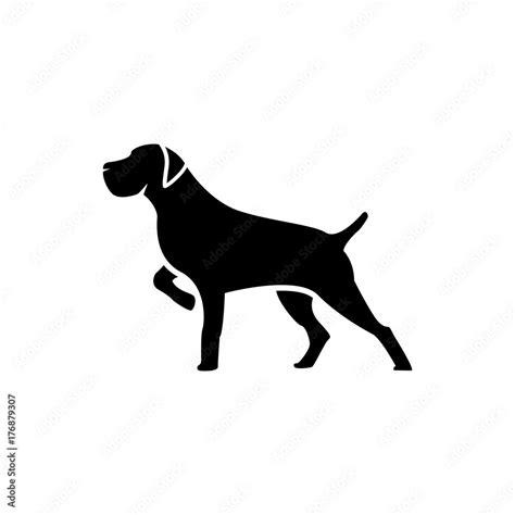 Vector dog silhouette view side for retro logos, emblems, badges ...