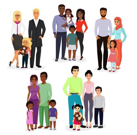 Mixed Ethnic Family Clipart