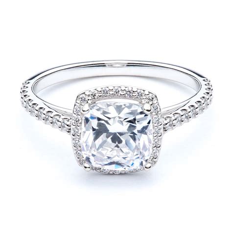 Cushion Cut Diamond Halo Engagement Ring | JM Edwards