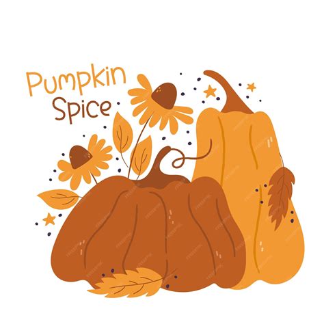 Premium Vector | Pumpkins cartoon compositions with leaves and flowers ...